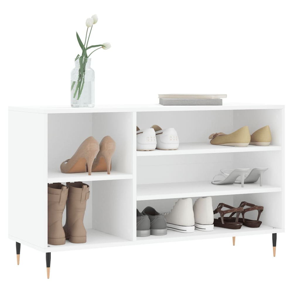 vidaXL Shoe Cabinet White 102x36x60 cm Engineered Wood S0671359077