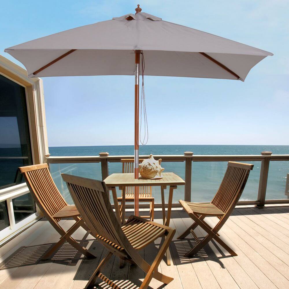 2m x 1.5m Patio Garden Parasol Sunshade Canopy Outdoor Backyard Furniture 6 Ribs V067942457