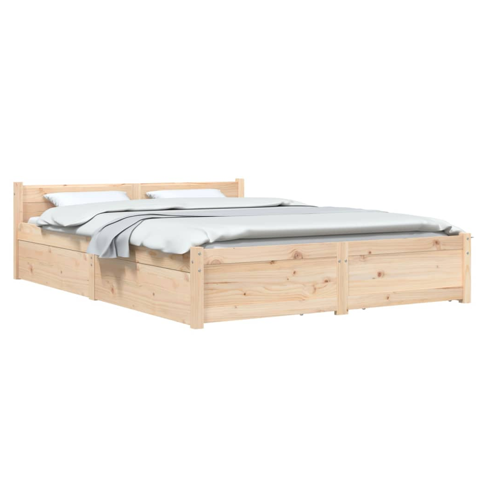 vidaXL Bed Frame with Drawers 140x190 cm S0671030012