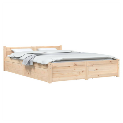 vidaXL Bed Frame with Drawers 140x190 cm S0671030012