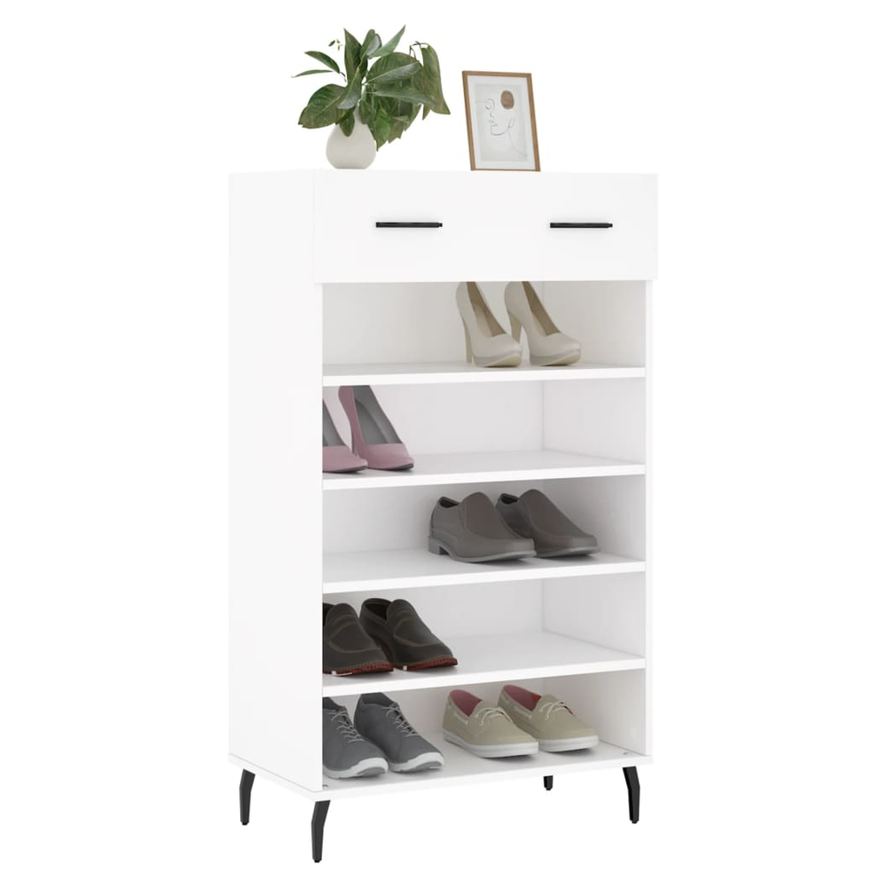 vidaXL Shoe Cabinet White 60x35x105 cm Engineered Wood S0671260505