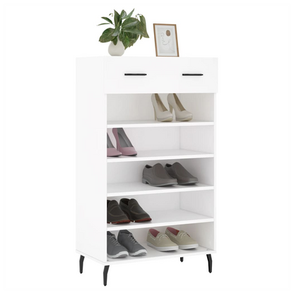 vidaXL Shoe Cabinet White 60x35x105 cm Engineered Wood S0671260505