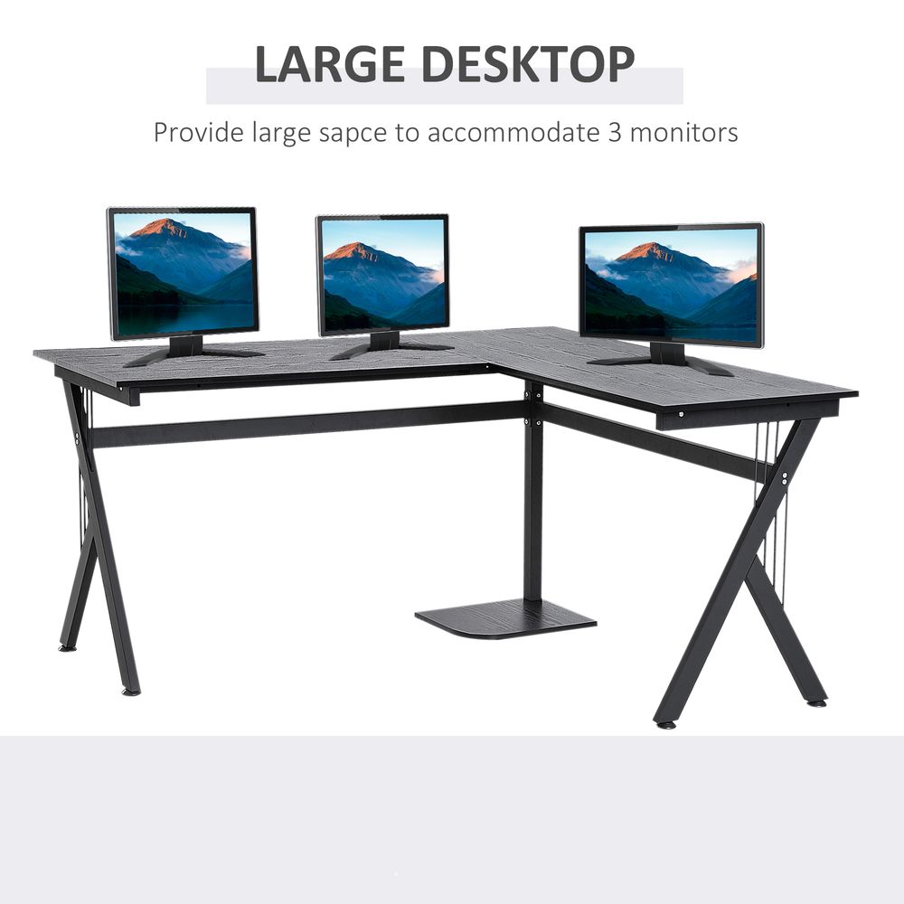 L-Shaped Corner Computer Desk Laptop Workstation PC Table Home Office HOMCOM S0671080662