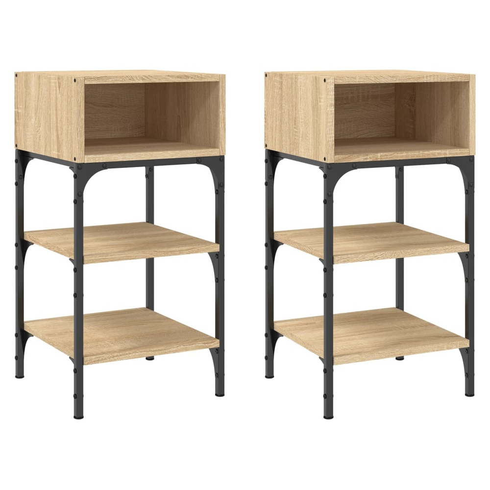 vidaXL Bedside Tables 2 pcs Sonoma Oak 35x34.5x70 cm Engineered Wood S0671257278