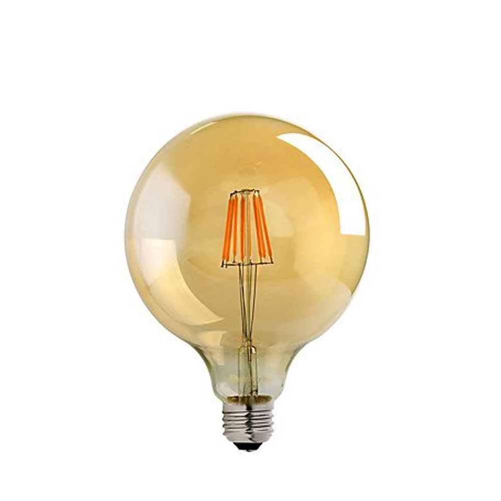 G125 E27 8W Edison Style LED filament Globe shape Retro Vintage Amber light bulb S0671114240