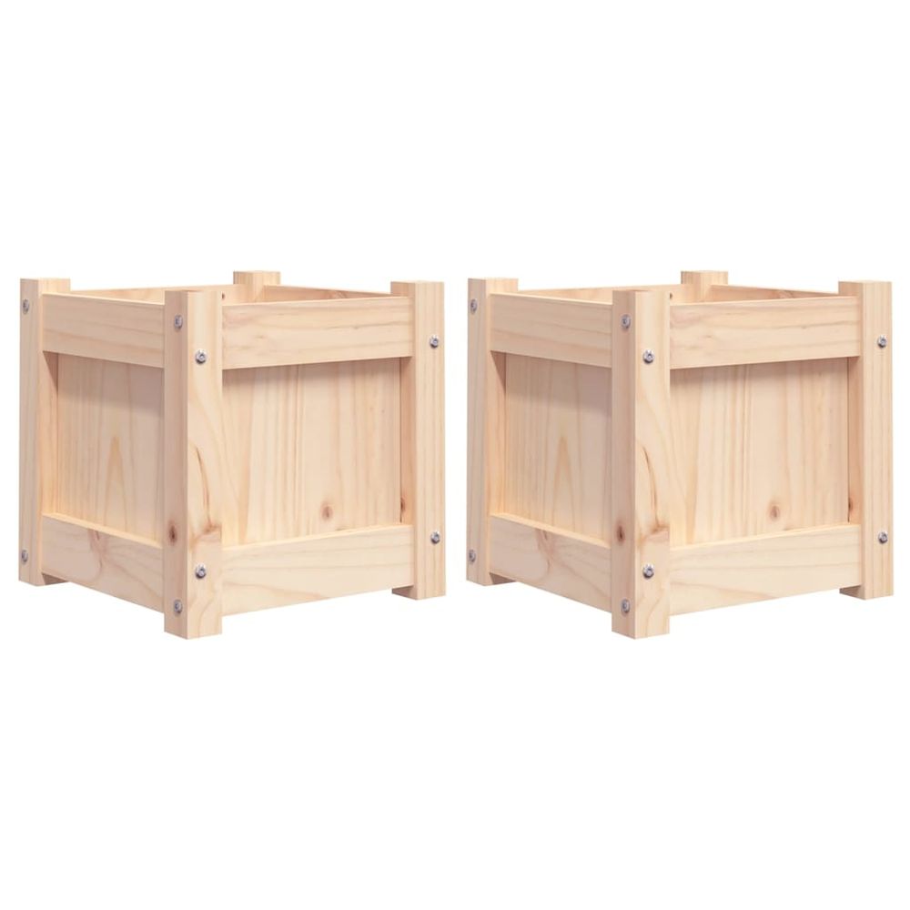 vidaXL Garden Planters 2 pcs Solid Wood Pine S0671388093