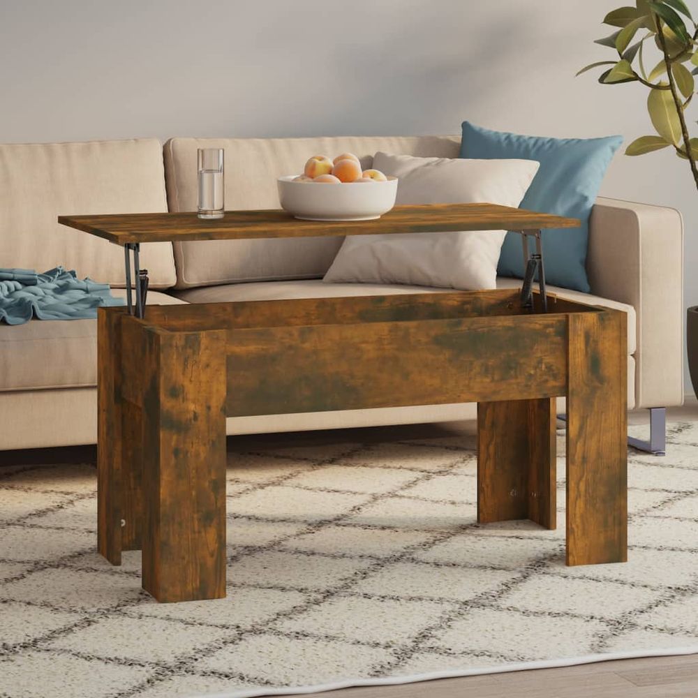 Coffee Table Smoked Oak 101x49x52 cm Engineered Wood S0671027199