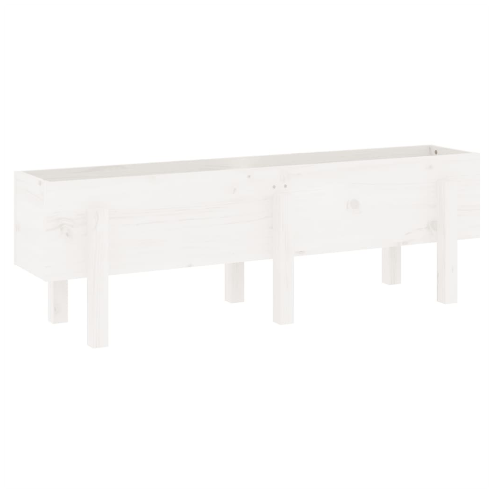 vidaXL Garden Raised Bed White 121x30x38 cm Solid Wood Pine S0671357970