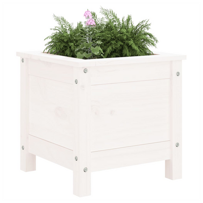 vidaXL Garden Planter White 40x40x39 cm Solid Wood Pine S0671357922