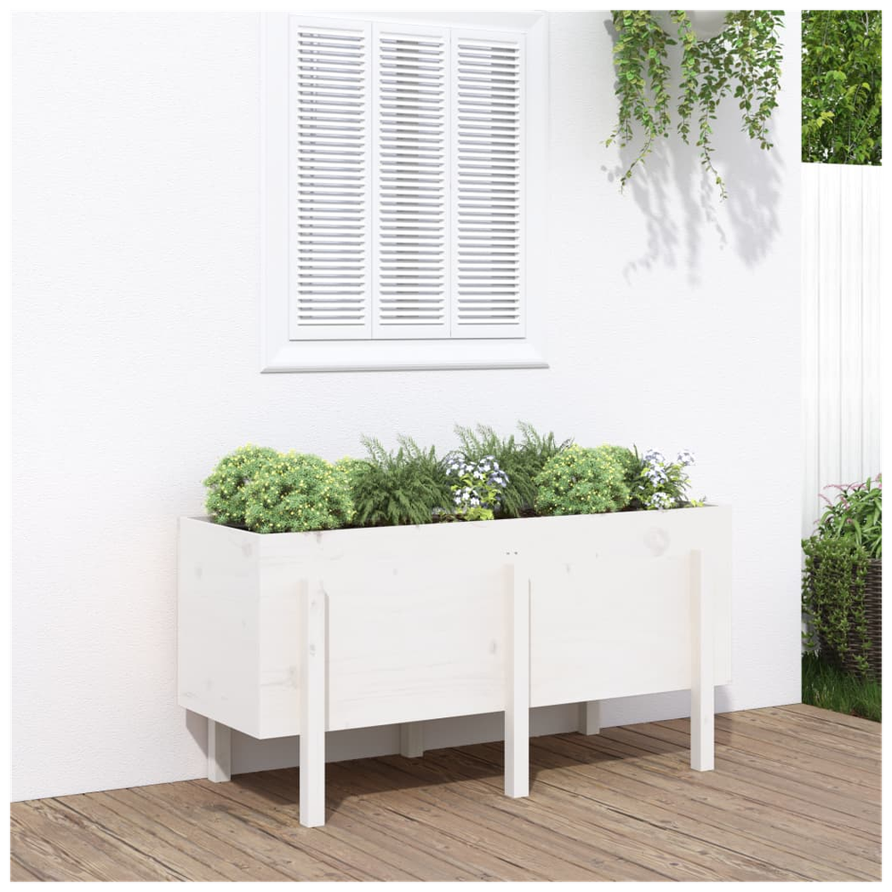 vidaXL Garden Raised Bed White 121x50x57 cm Solid Wood Pine S0671358003