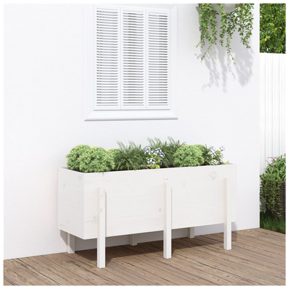 vidaXL Garden Raised Bed White 121x50x57 cm Solid Wood Pine S0671358003