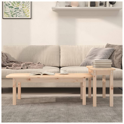 2 Piece Coffee Table Set Solid Wood Pine S0671160198