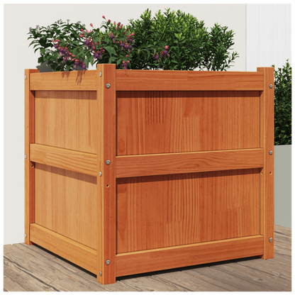 vidaXL Garden Planter Wax Brown 60x60x60 cm Solid Wood Pine S0671394893