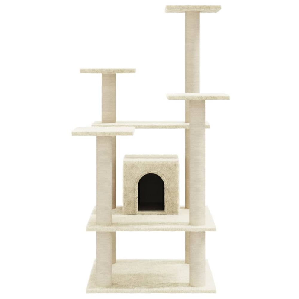 vidaXL Cat Tree with Sisal Scratching Posts Cream 110 cm V067940218