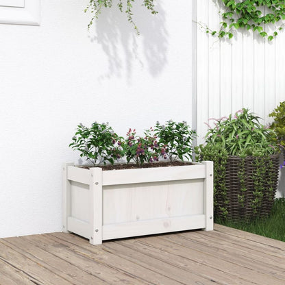 vidaXL Garden Planter White 60x31x31 cm Solid Wood Pine S0671388133