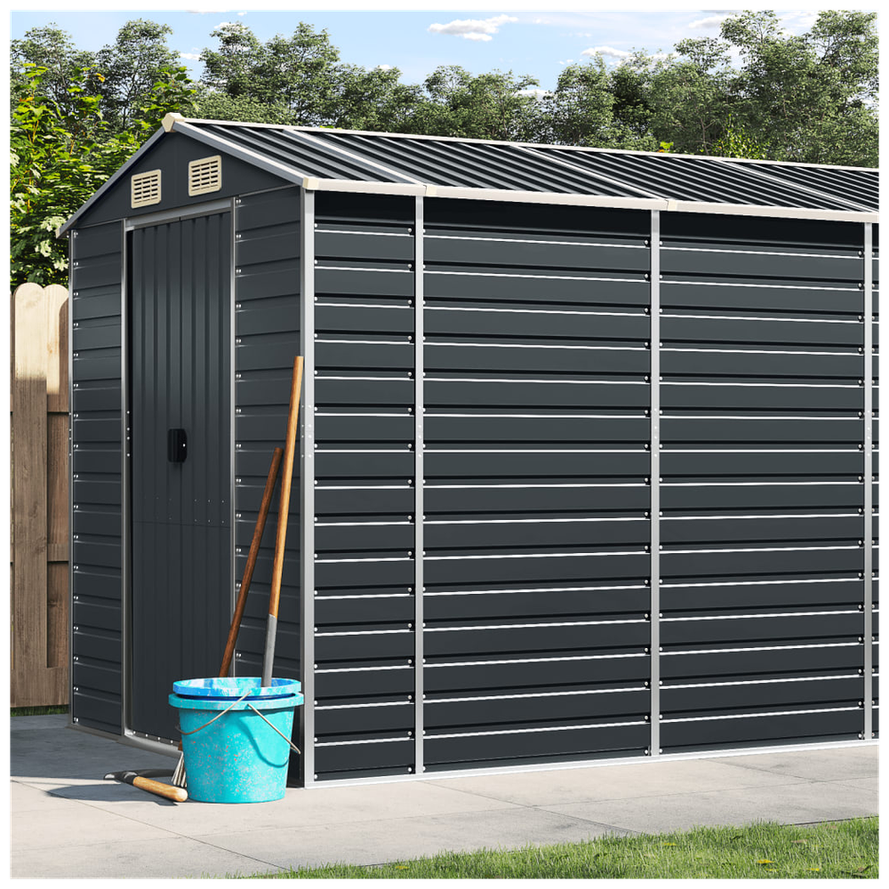 vidaXL Garden Shed Anthracite 191x555x198 cm Galvanised Steel S0671350973