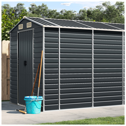 vidaXL Garden Shed Anthracite 191x555x198 cm Galvanised Steel S0671350973