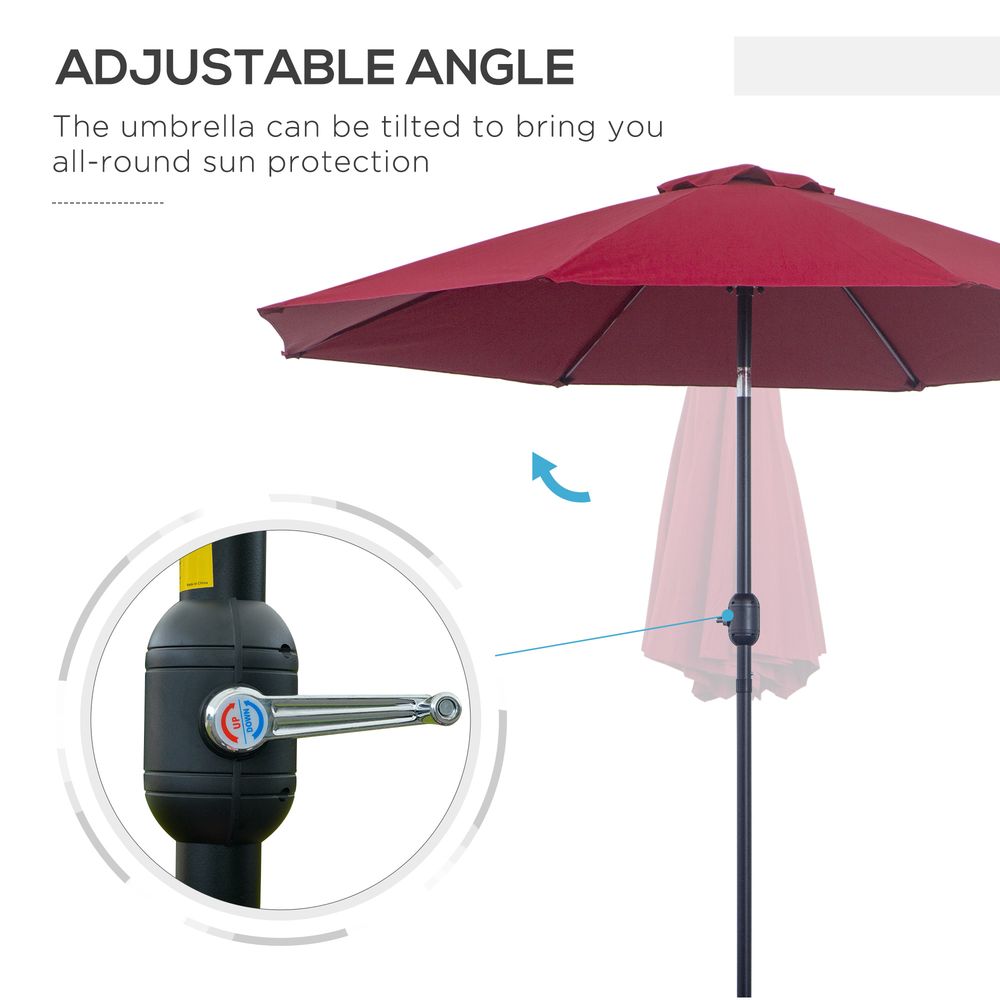 Outsunny ?2.6M Umbrella Parasol-Red S0671072266