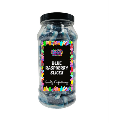 Fizzy Blue Raspberry Slices Fizzies Retro Sweets Gift Jar