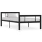 vidaXL Bed Frame White and Black Metal 90x200 cm S069795793