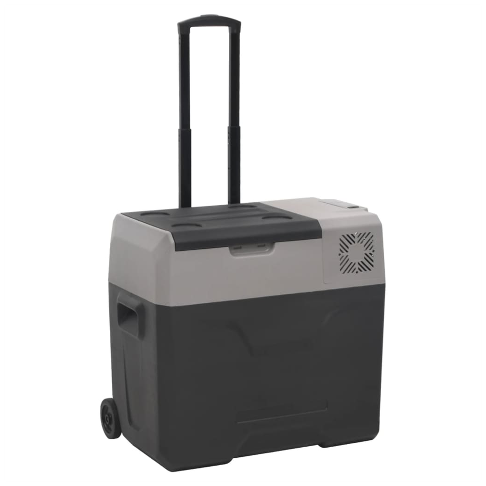 vidaXL Cool Box with Wheel and Adapter Black&Grey 30 L Polypropylene S0671211017