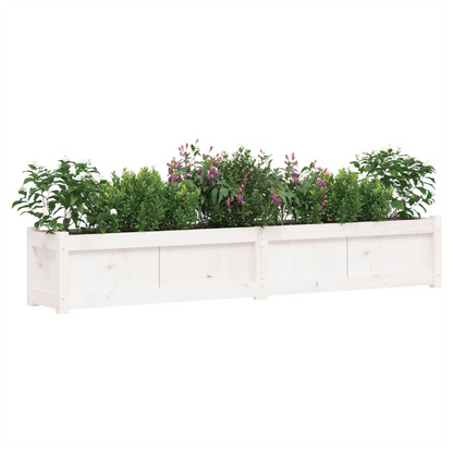 vidaXL Garden Planters 2 pcs White Solid Wood Pine S0671381182