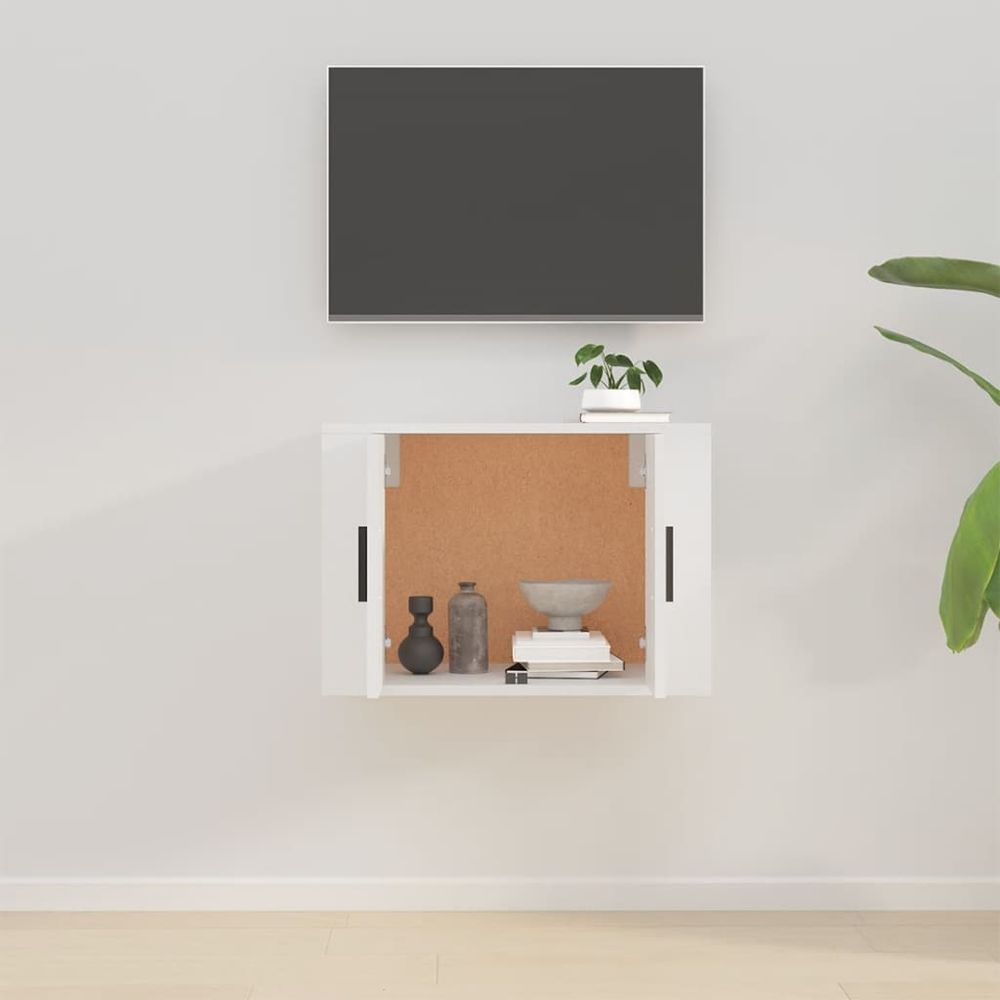 vidaXL Wall Mounted TV Cabinet White 57x34.5x40 cm V0671394827