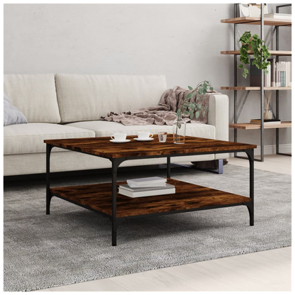 vidaXL Coffee Table Smoked Oak 80x80x40 cm Engineered Wood S0671262066