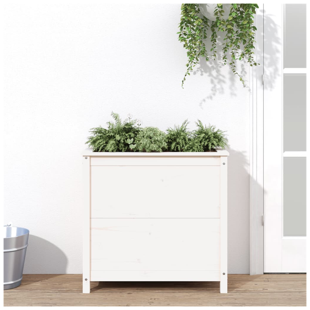 vidaXL Garden Planter White 82.5x40x78 cm Solid Wood Pine S0671358007