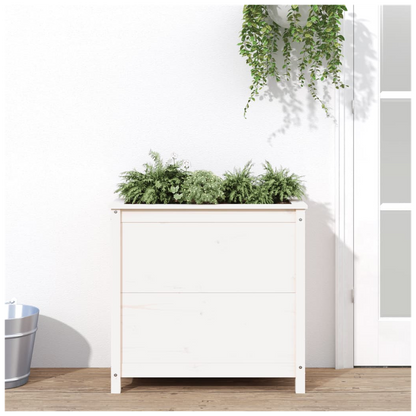 vidaXL Garden Planter White 82.5x40x78 cm Solid Wood Pine S0671358007