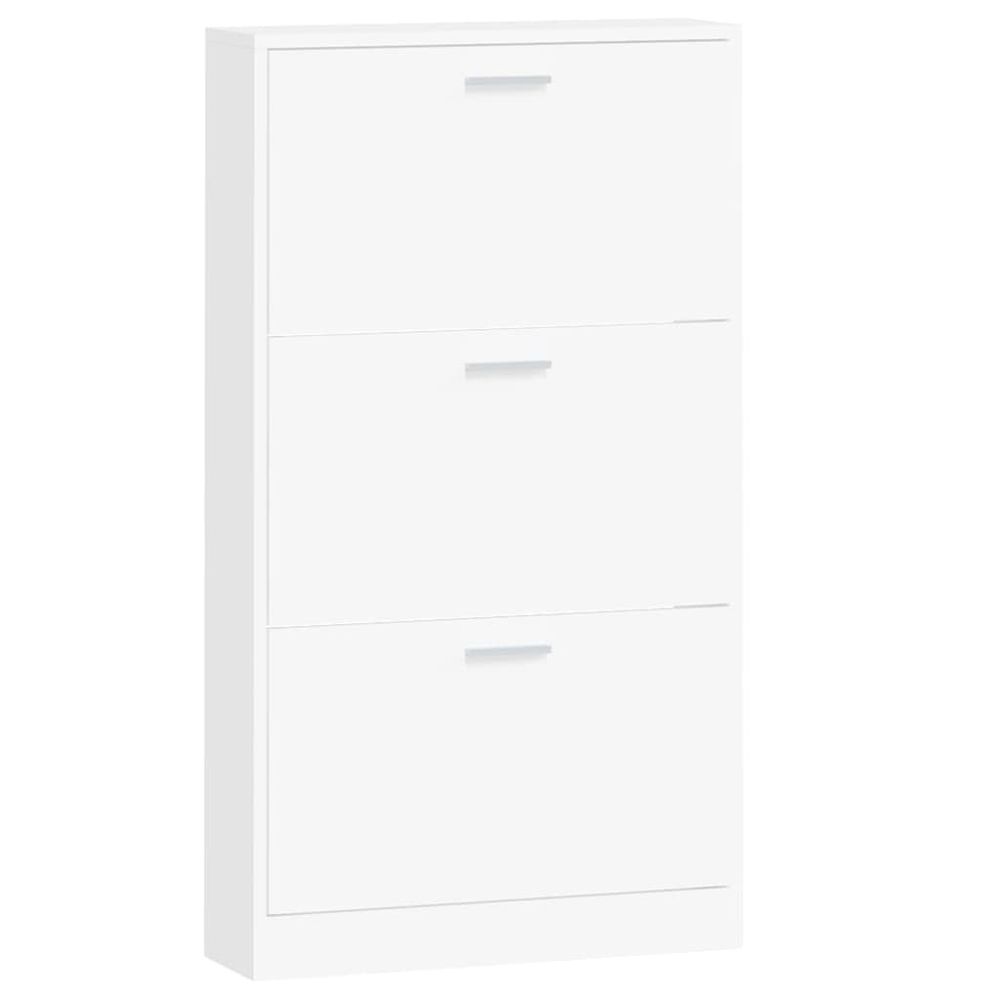 Shoe Cabinet White 59x17x108 cm Engineered Wood S0671093221