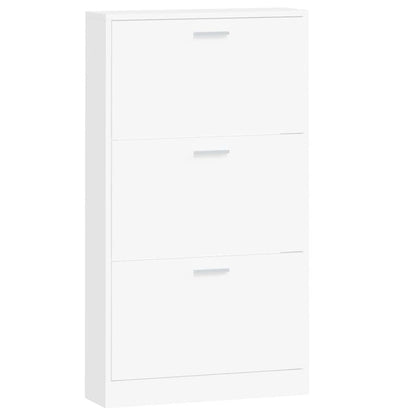 Shoe Cabinet White 59x17x108 cm Engineered Wood S0671093221