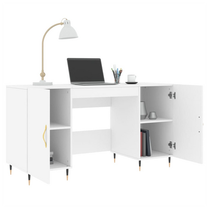 vidaXL Desk White 140x50x75 cm Engineered Wood S0671256984