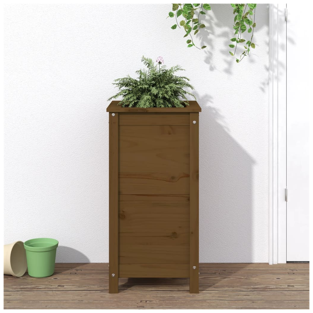 vidaXL Garden Planter Honey Brown 40x40x78 cm Solid Wood Pine S0671358056