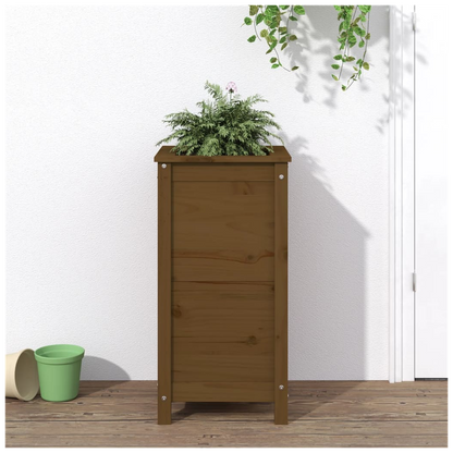 vidaXL Garden Planter Honey Brown 40x40x78 cm Solid Wood Pine S0671358056