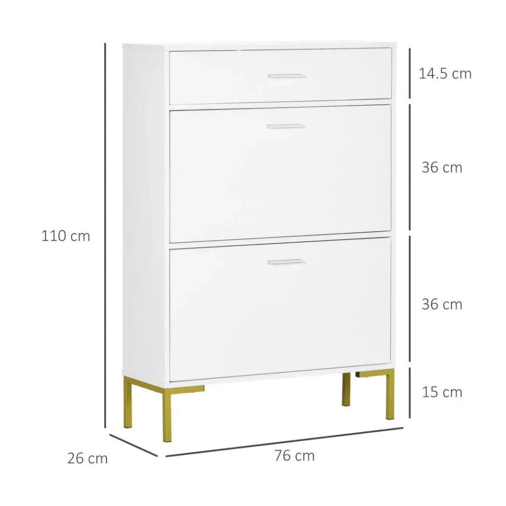 Modern Shoe Cupboard for Hallway w/ Flip Drawers 12 Pair Shoe Storage Organizer S0671097234