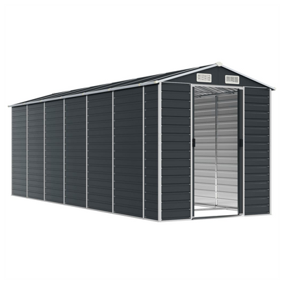 vidaXL Garden Shed Anthracite 191x555x198 cm Galvanised Steel S0671350973