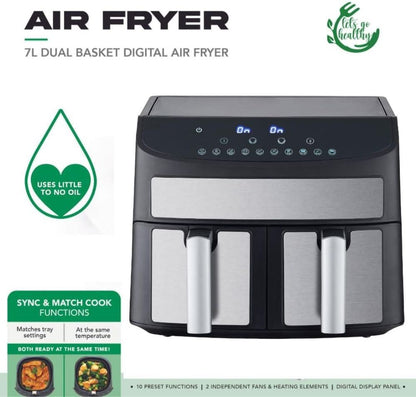 Domestic King 7L Digital Dual Basket 2400W Air Fryer- DK18094 S0671347713