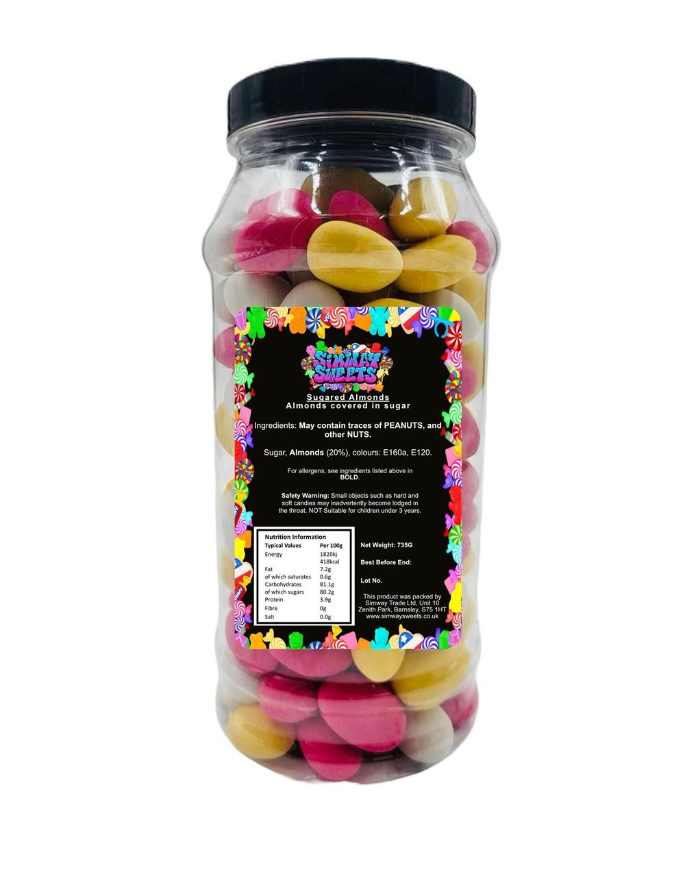 Sugared Almonds Retro Sweets Gift Jar