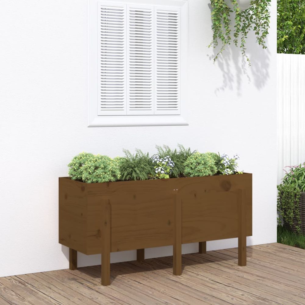 vidaXL Garden Raised Bed Honey Brown 121x50x57 cm Solid Wood Pine S0671357832