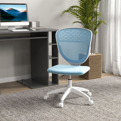 Vinsetto Desk Chair, Height Adjustable Mesh Office Chair with Wheels, Blue S0671383454