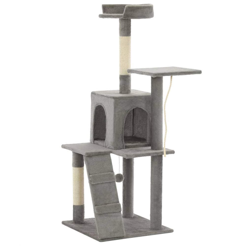 vidaXL Cat Tree with Sisal Scratching Posts 120 cm Grey S069789414