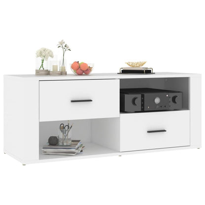 vidaXL TV Cabinet White 100x35x40 cm Engineered Wood S0671089577