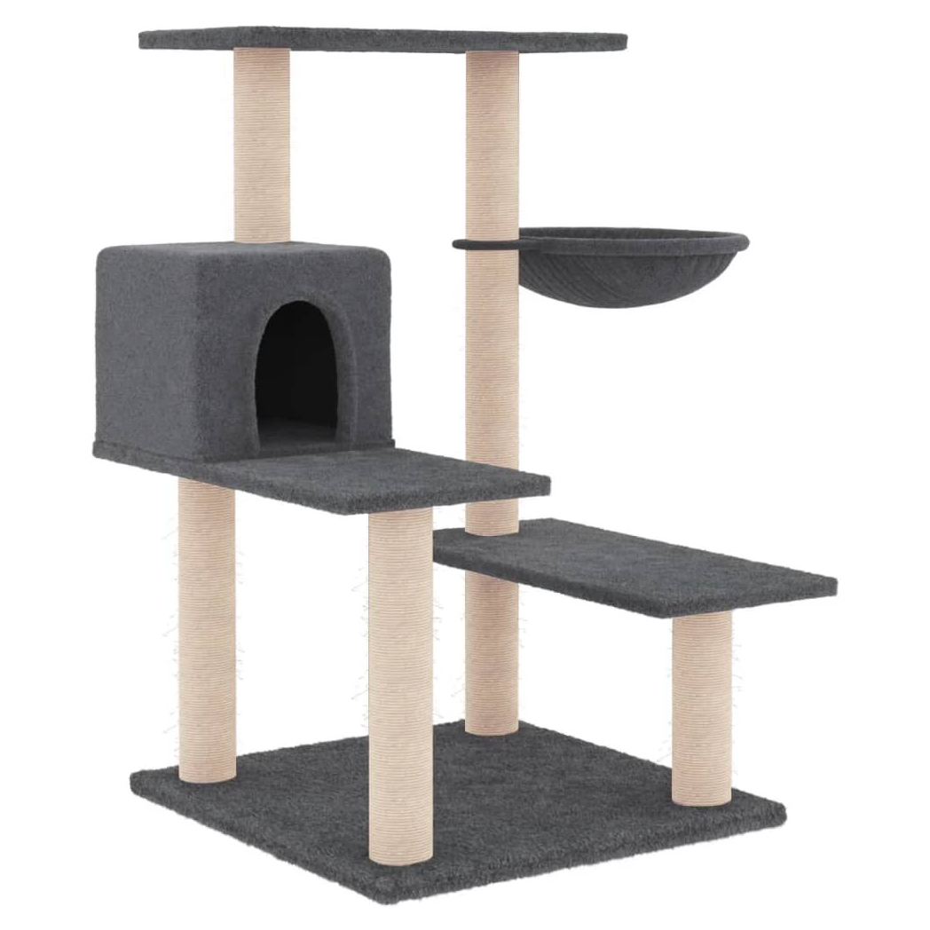 vidaXL Cat Tree with Sisal Scratching Posts Dark Grey 82.5 cm S0671260634