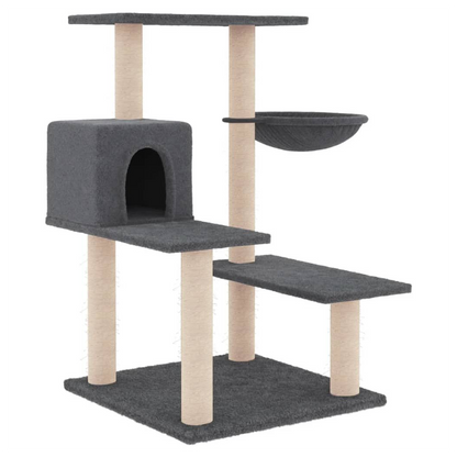 vidaXL Cat Tree with Sisal Scratching Posts Dark Grey 82.5 cm S0671260634