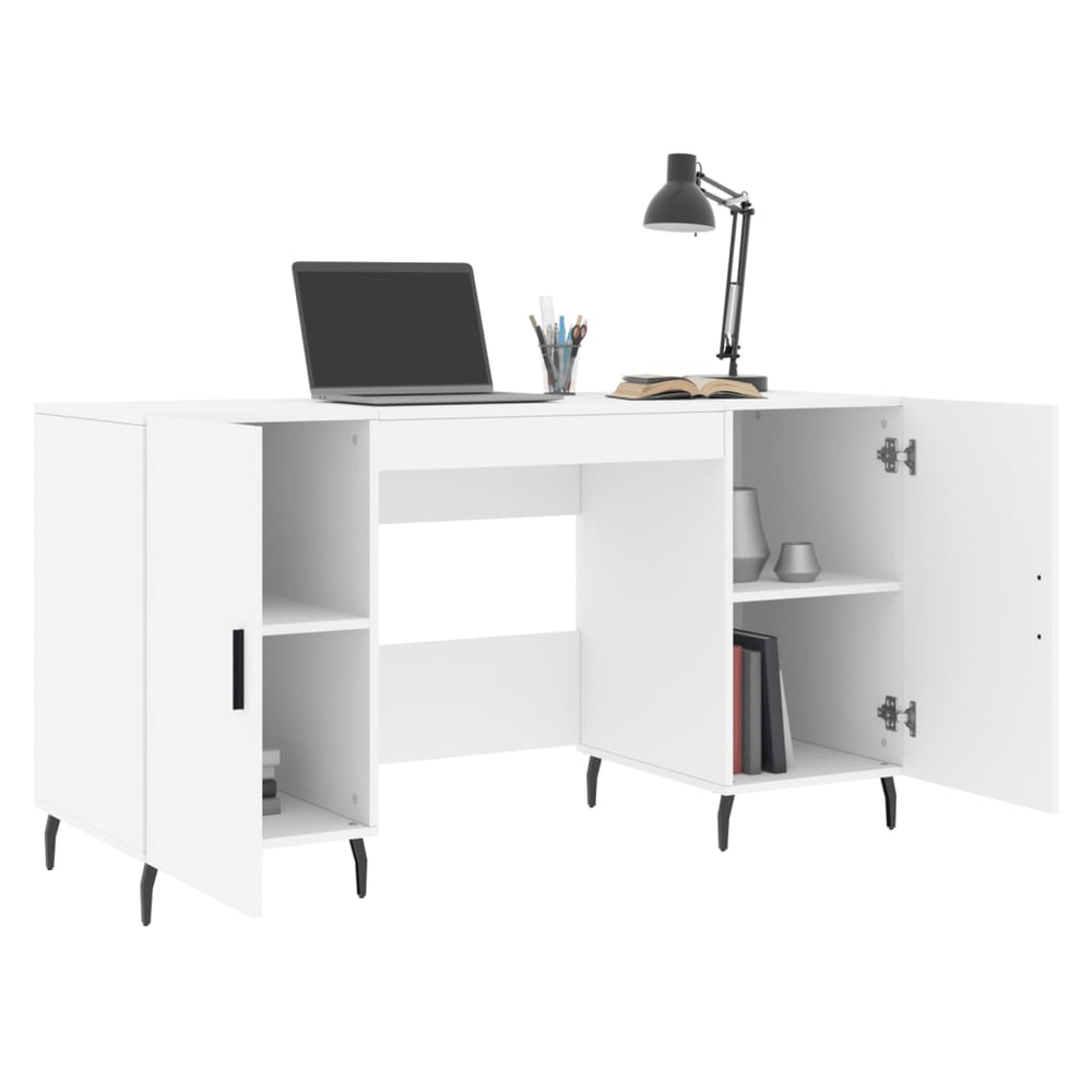 vidaXL Desk White 140x50x75 cm Engineered Wood S0671256724