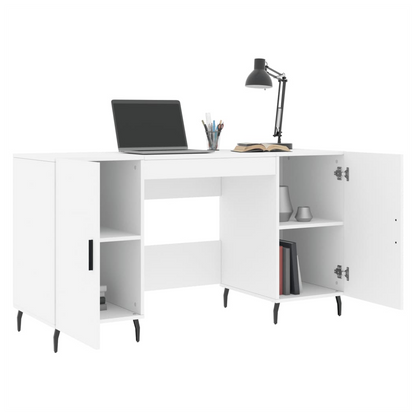 vidaXL Desk White 140x50x75 cm Engineered Wood S0671256724