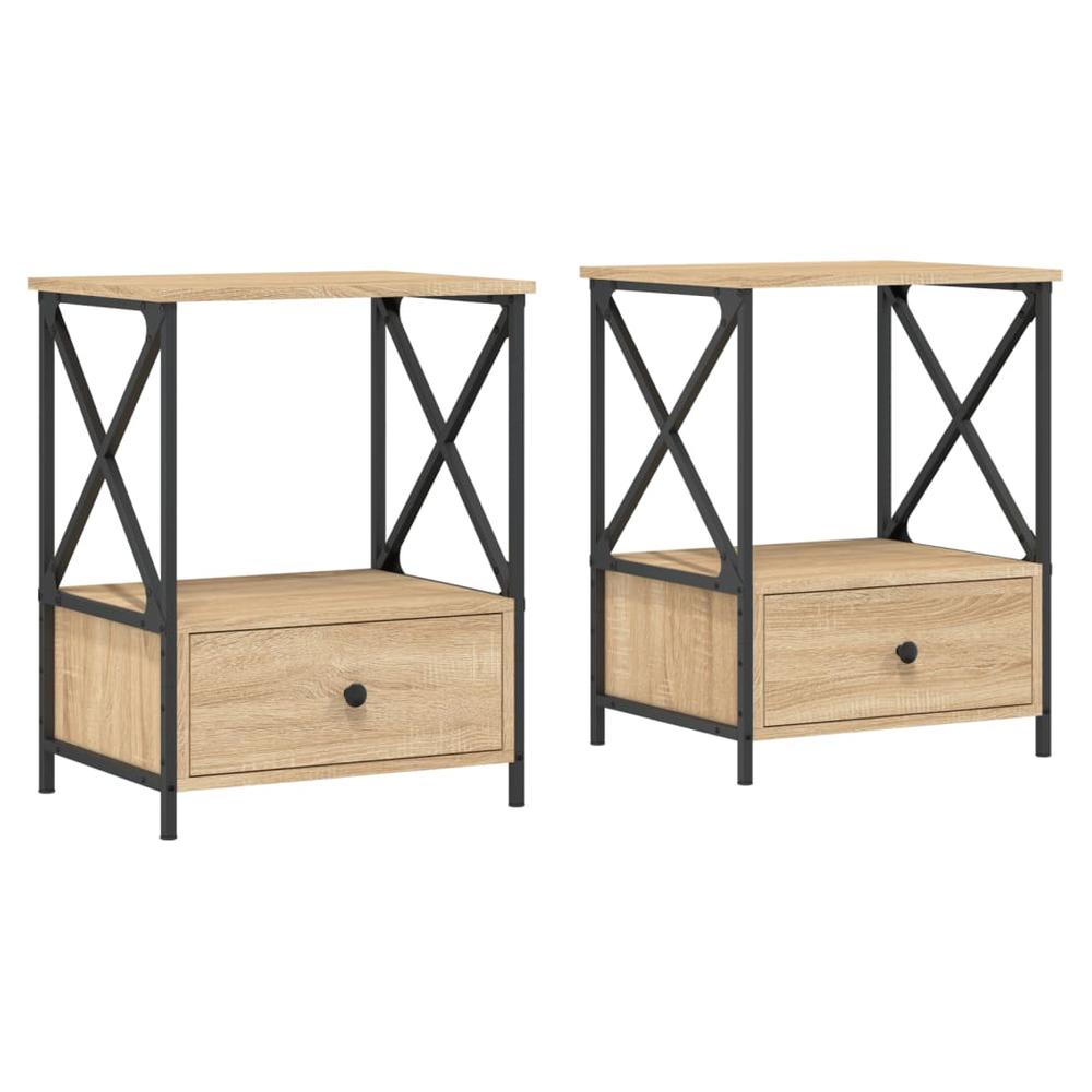 vidaXL Bedside Tables 2 pcs Sonoma Oak 50x41x65 cm Engineered Wood S0671262889