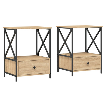 vidaXL Bedside Tables 2 pcs Sonoma Oak 50x41x65 cm Engineered Wood S0671262889