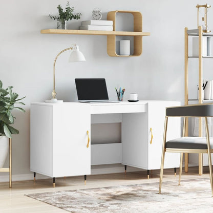 vidaXL Desk White 140x50x75 cm Engineered Wood S0671256984